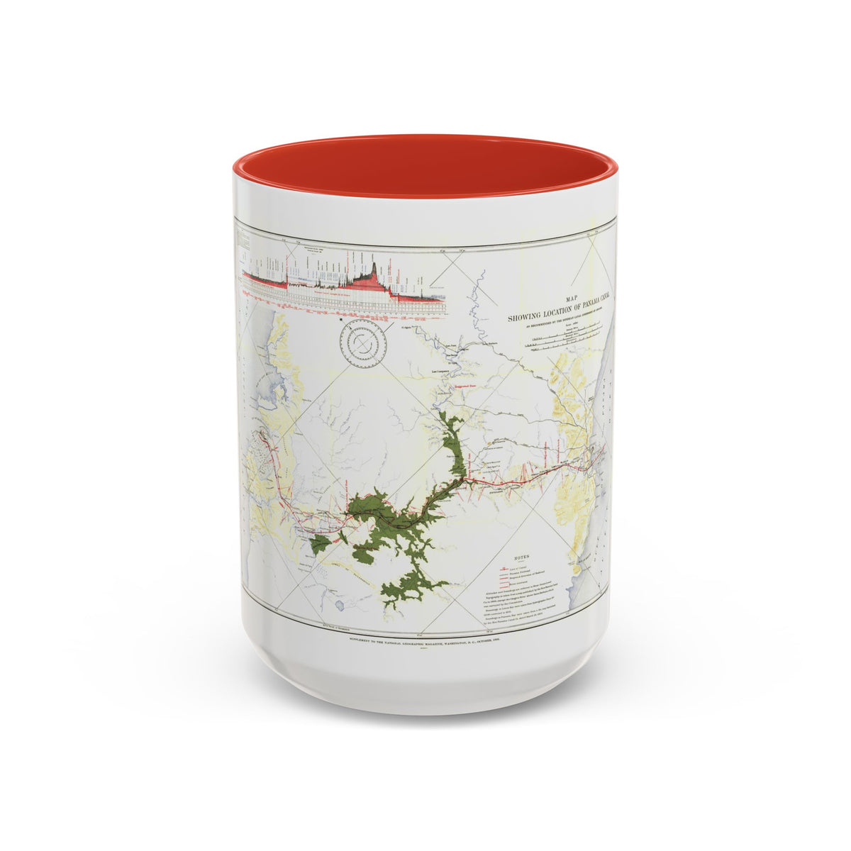 Central America - Panama Canal (1905) (Map) Accent Coffee Mug