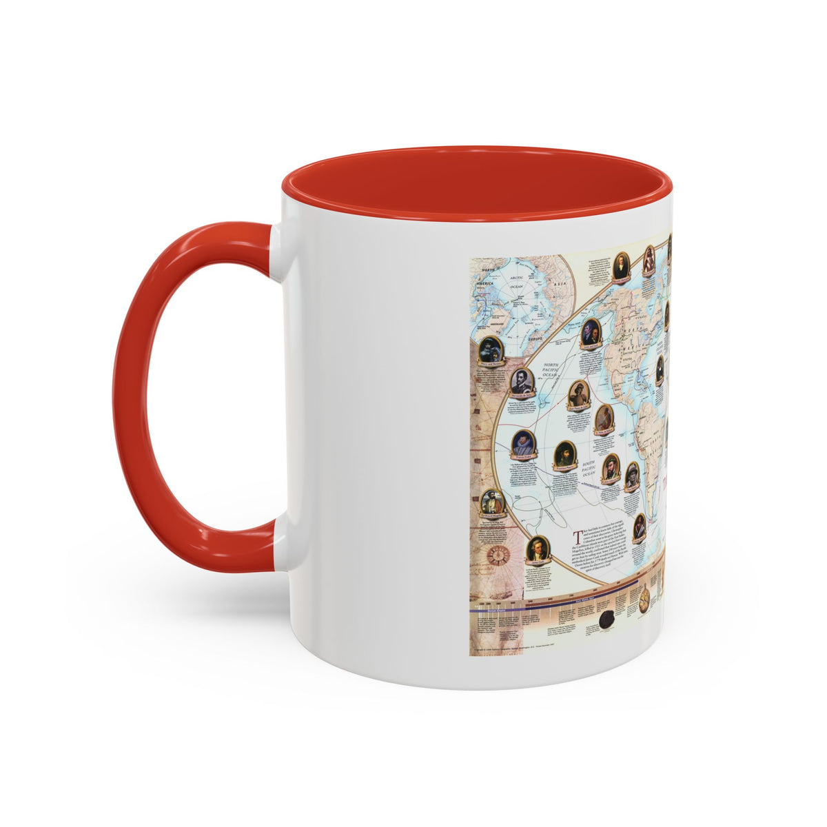 World Map - Explorers (1998) (Map) Accent Coffee Mug