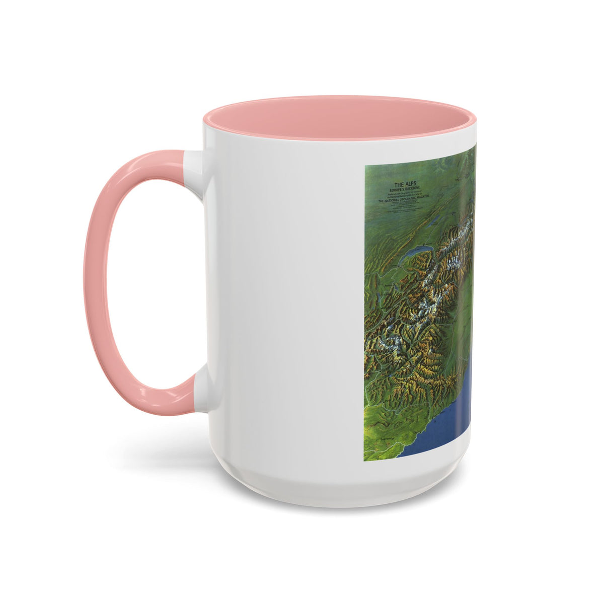 Alps, The - Europe's Backbone (1965) (Map) Accent Coffee Mug