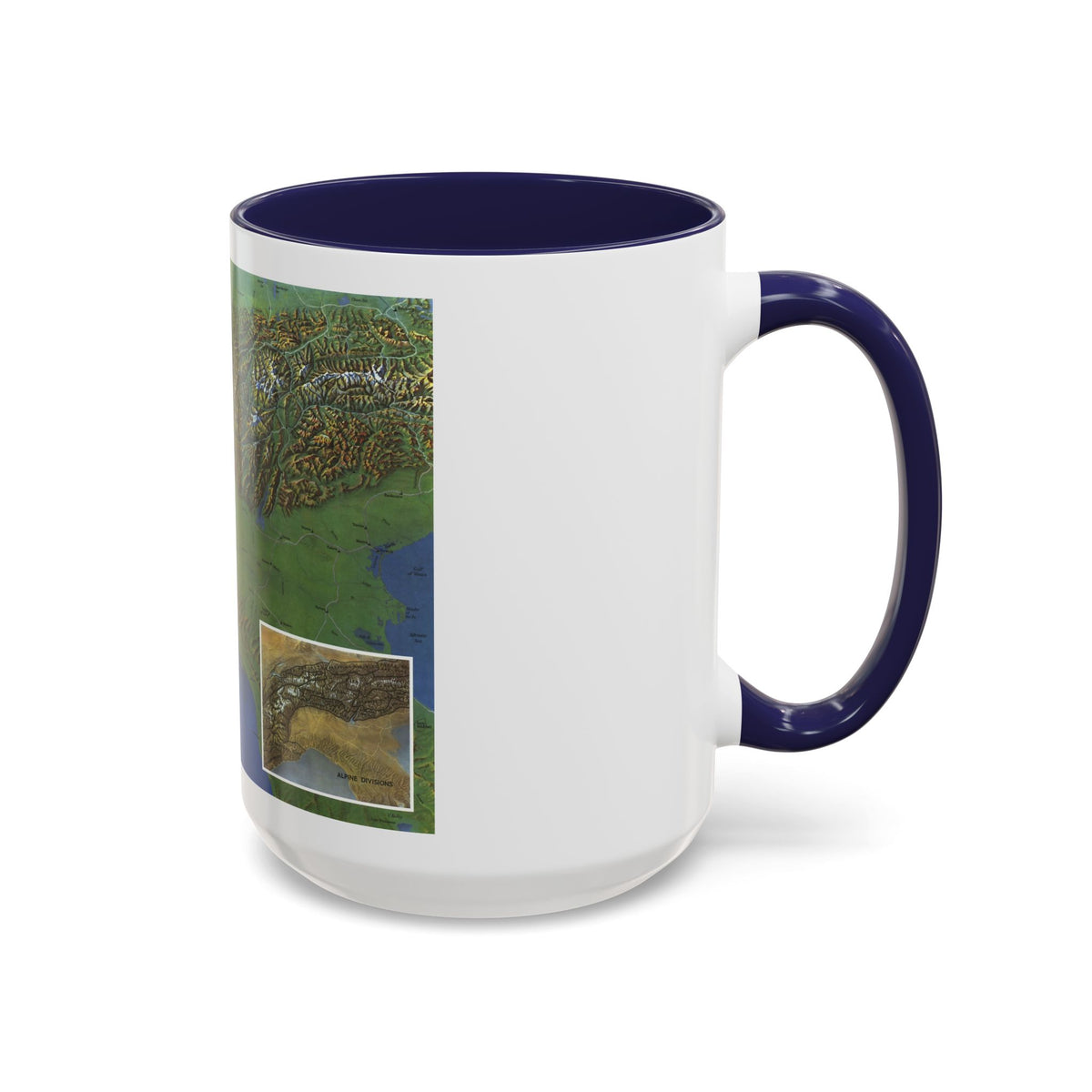 Alps, The - Europe's Backbone (1965) (Map) Accent Coffee Mug