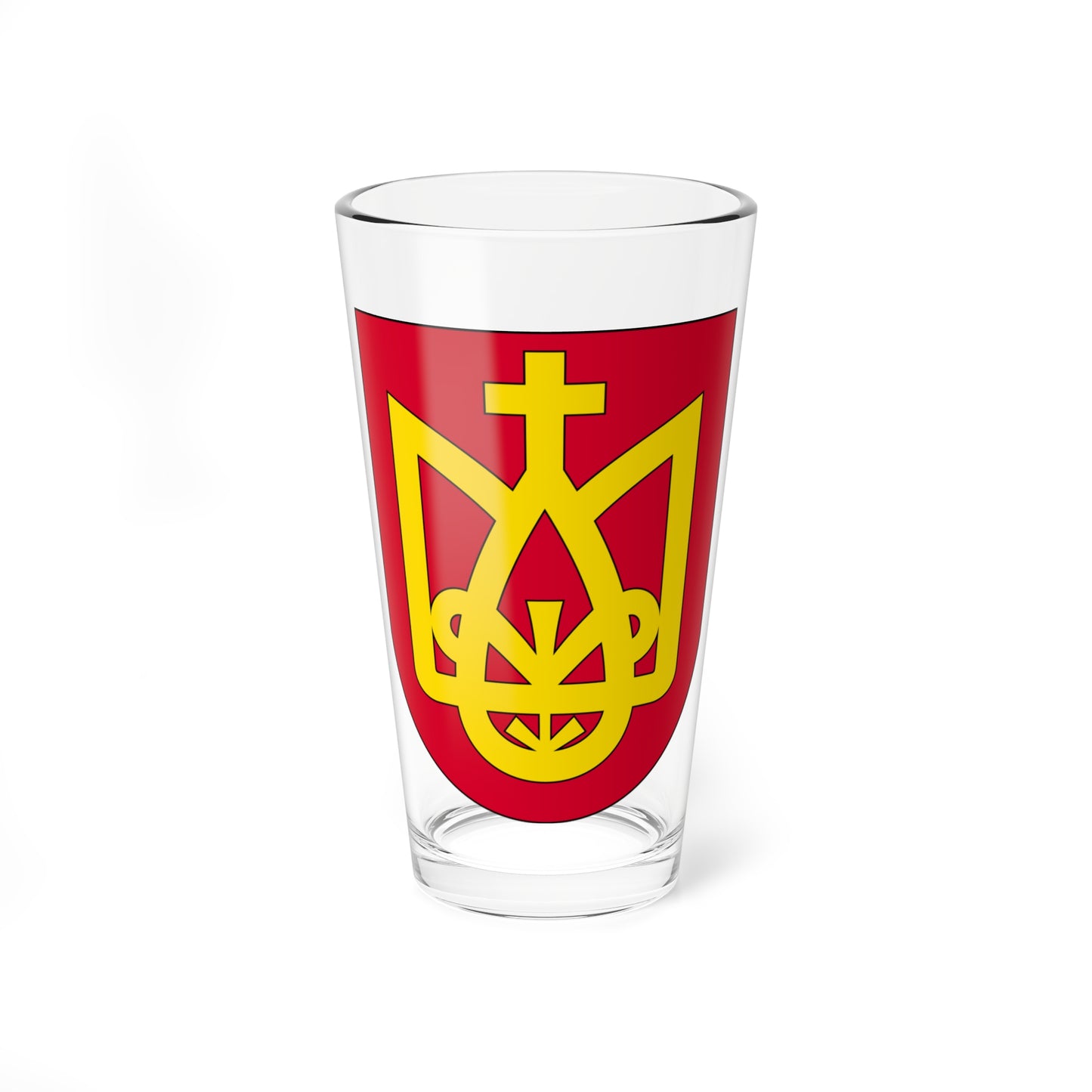 Coat of Arms of Zasłaŭje Belarus (Belarus) (Coat of Arms) Pint Glass 16oz