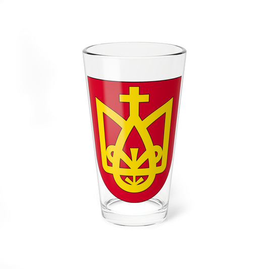 Coat of Arms of Zasłaŭje Belarus (Belarus) (Coat of Arms) Pint Glass 16oz