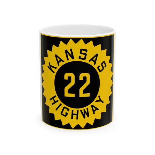 K-22 1926 (Kansas) (Road Sign) White Coffee Mug
