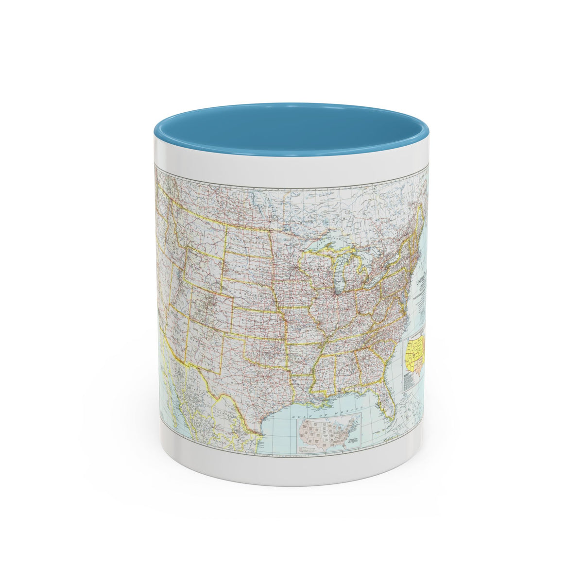USA - The United States (1940) (Map) Accent Coffee Mug