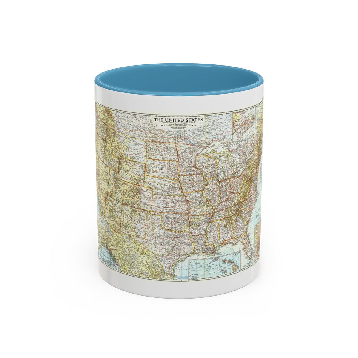 USA - The United States (1956) (Map) Accent Coffee Mug