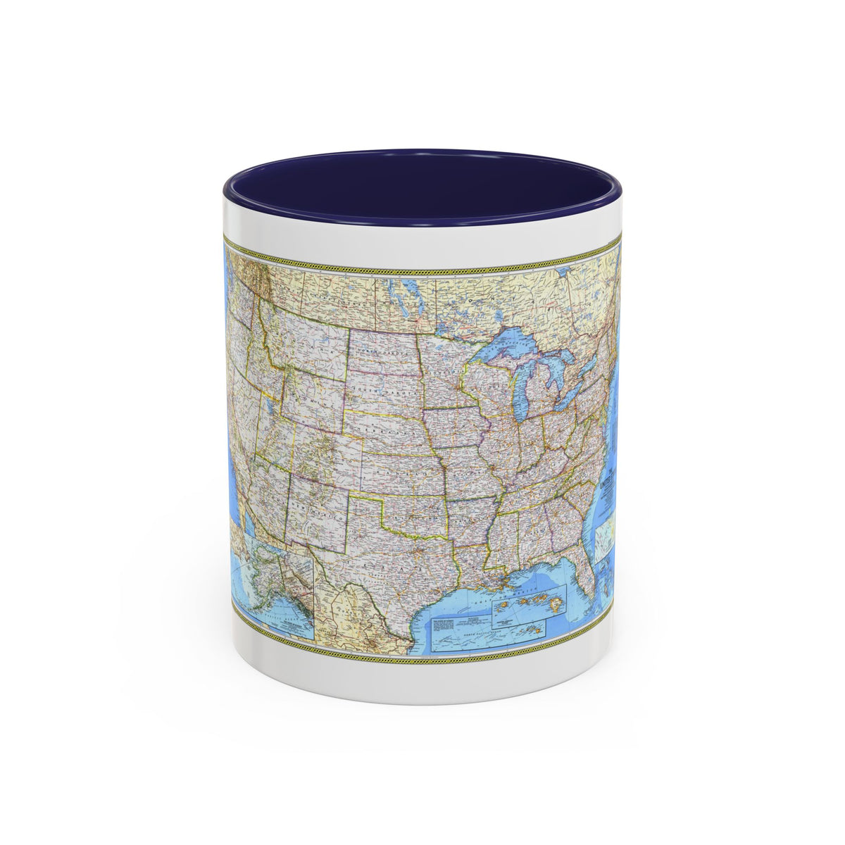 USA - The United States (1987) (Map) Accent Coffee Mug