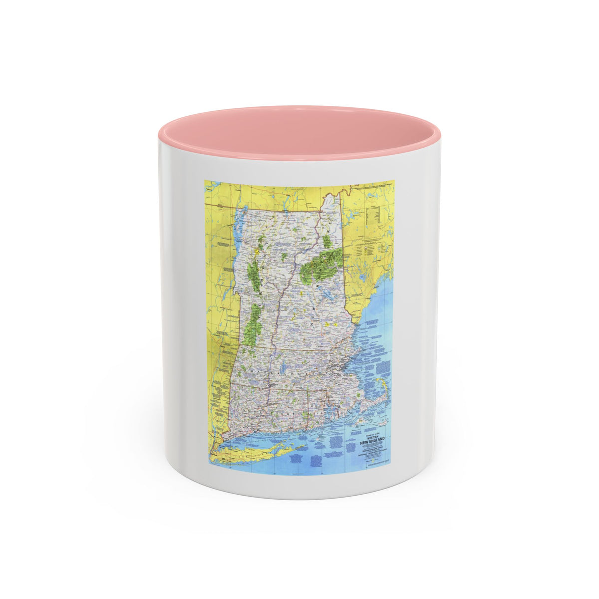 USA - Western New England 1 (1975) (Map) Accent Coffee Mug