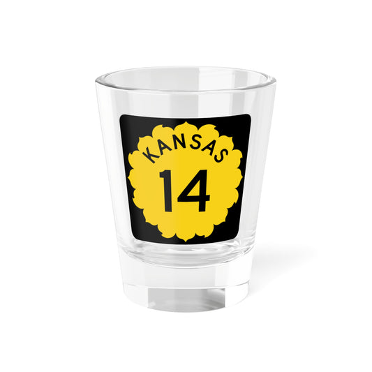 K-14 1962 (Kansas) (Road Sign) Shot Glass 1.5oz