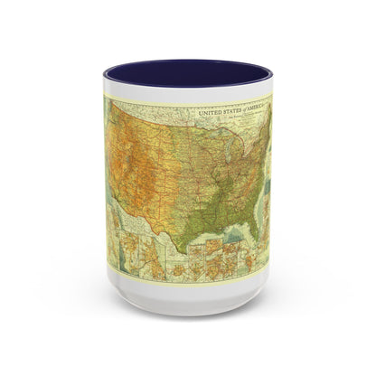 USA - The United States (1923) (Map) Accent Coffee Mug