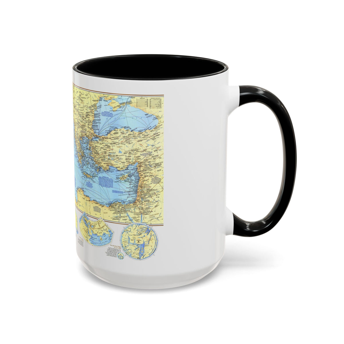 Mediterranean - Historic , 800 BC to AD 1500 (1982) (Map) Accent Coffee Mug