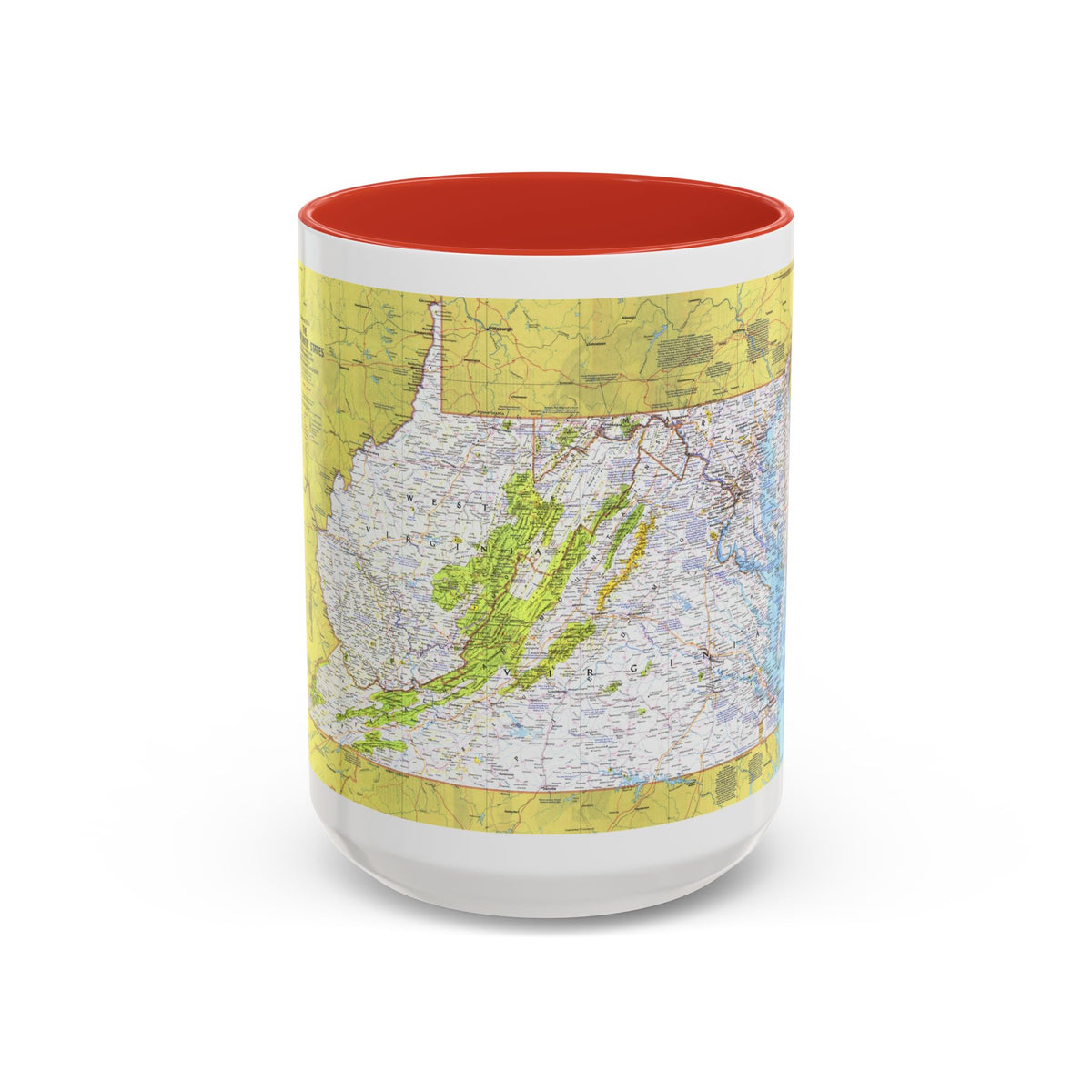 USA - Mid-Atlantic States 1 (1976) (Map) Accent Coffee Mug