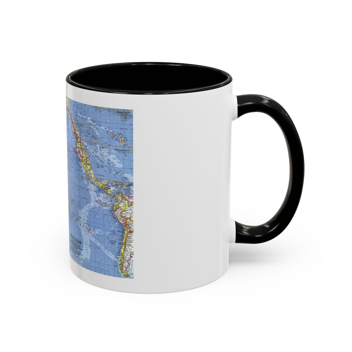 Pacific Ocean (1962) (Map) Accent Coffee Mug