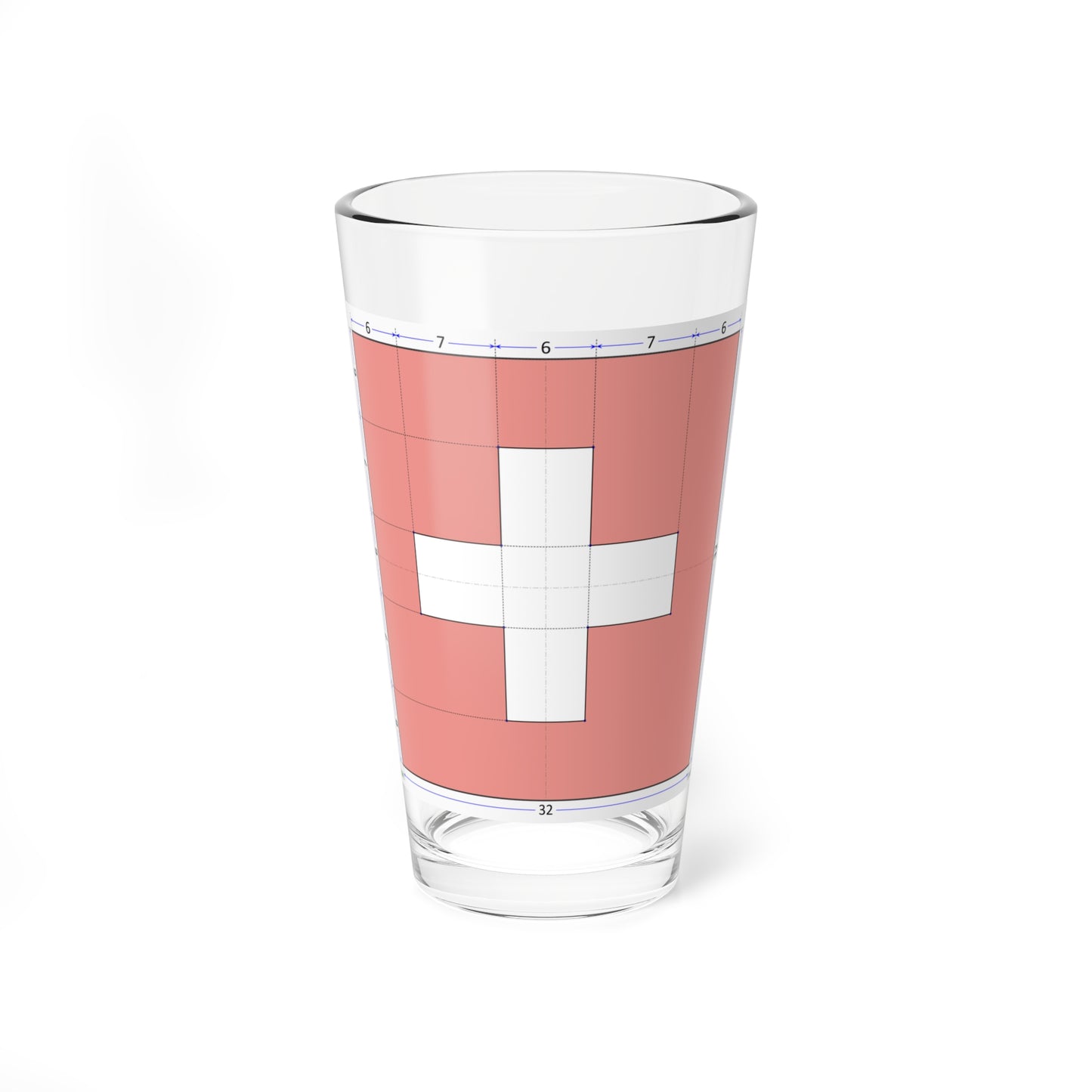 Flag of Switzerland construction sheet (Switzerland) Pint Glass 16oz