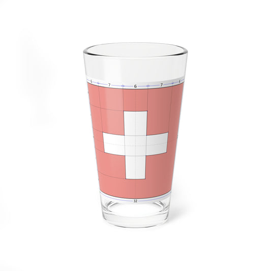 Flag of Switzerland construction sheet (Switzerland) Pint Glass 16oz
