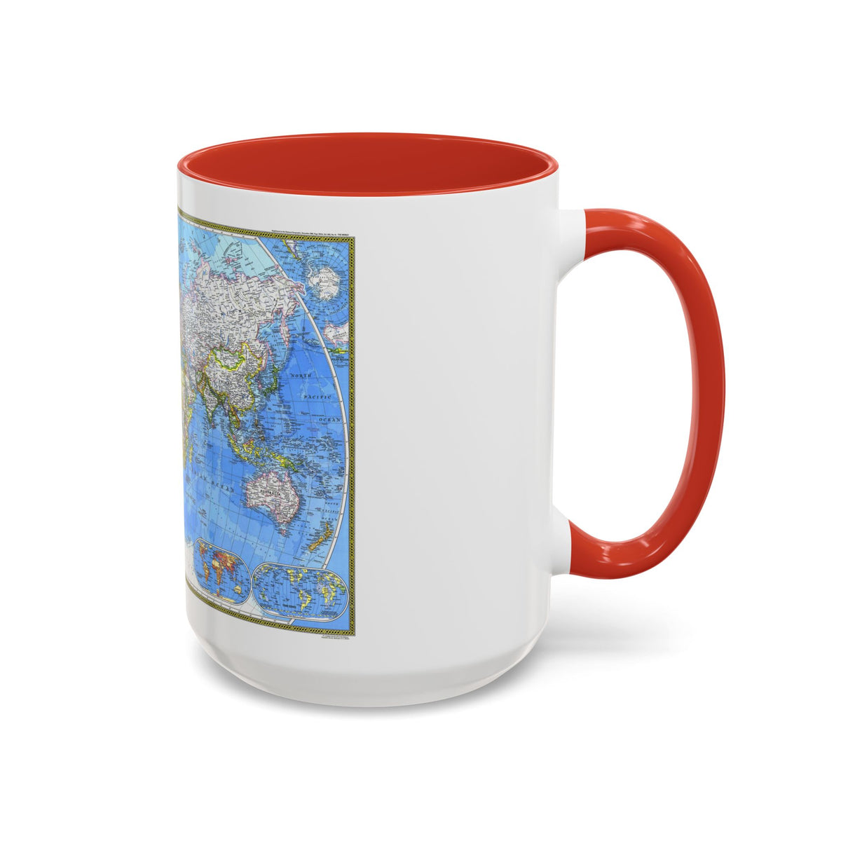 World Map (1981) (Map) Accent Coffee Mug