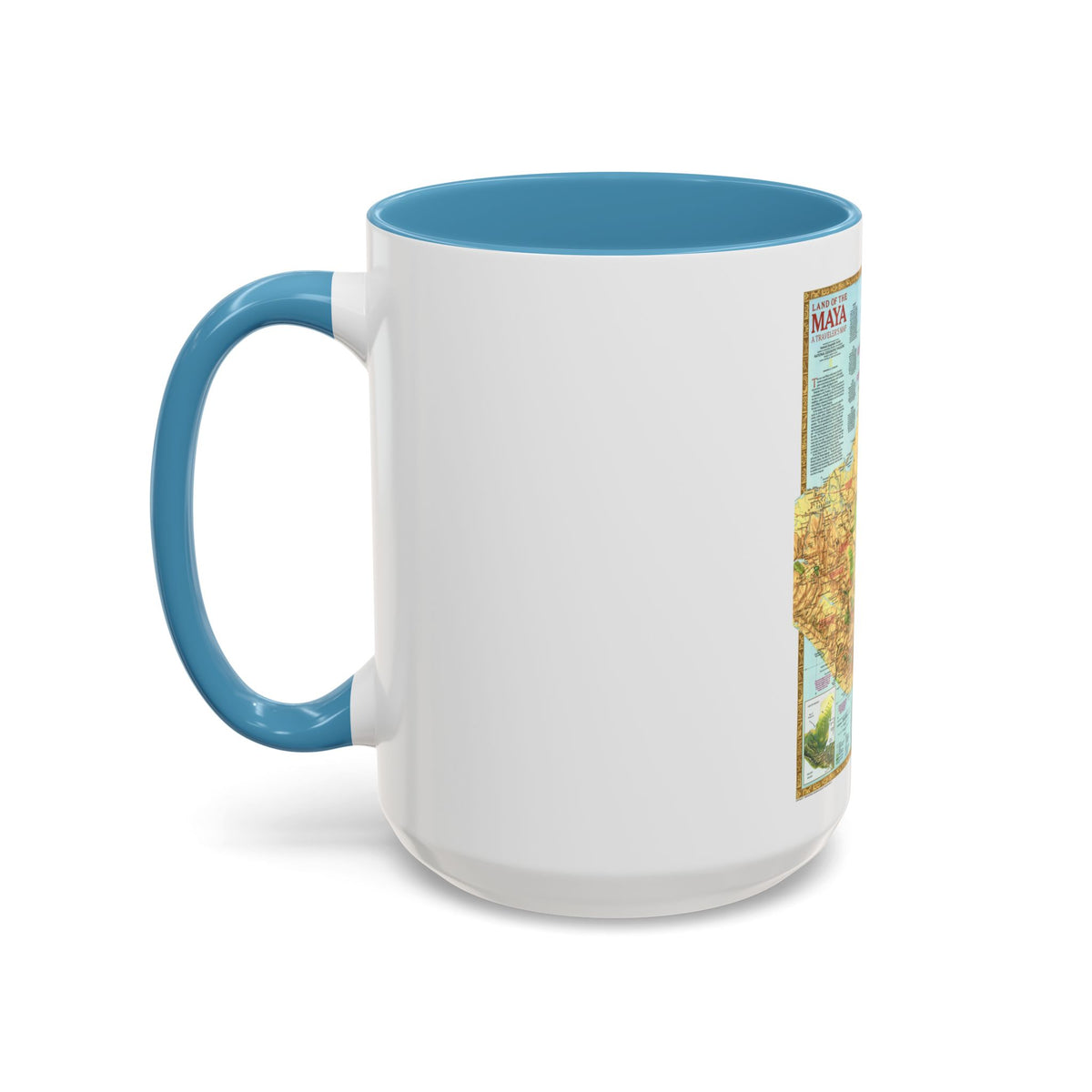 North America - Land of the Maya, A Traveller's Map (1990) (Map) Accent Coffee Mug
