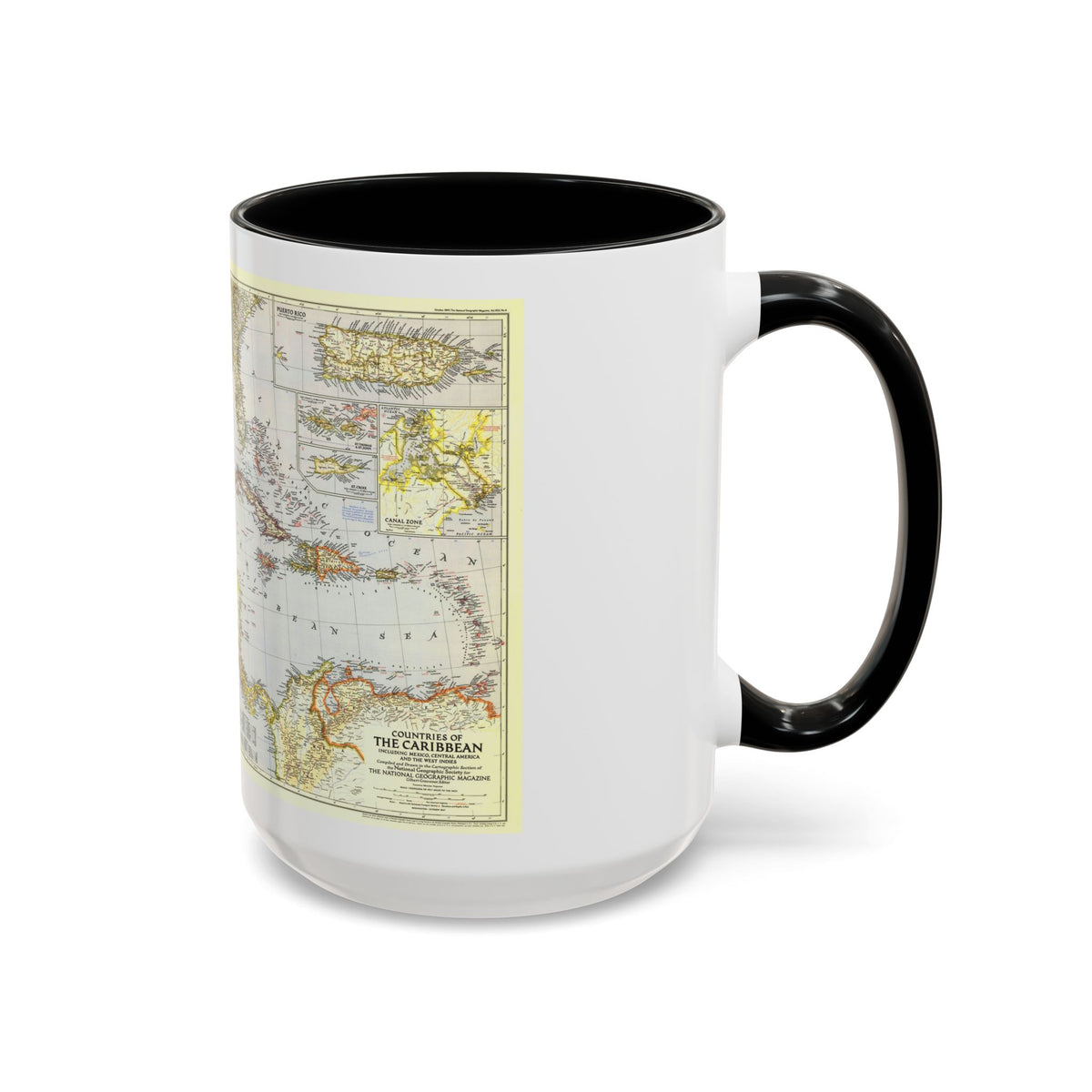 Central America - The Caribbean (1947) (Map) Accent Coffee Mug