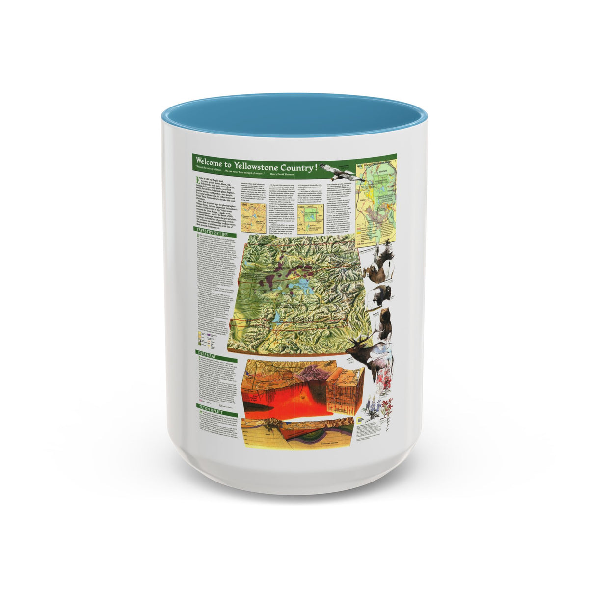 USA - Yellowstone and Grand Teton 2 (1989) (Map) Accent Coffee Mug