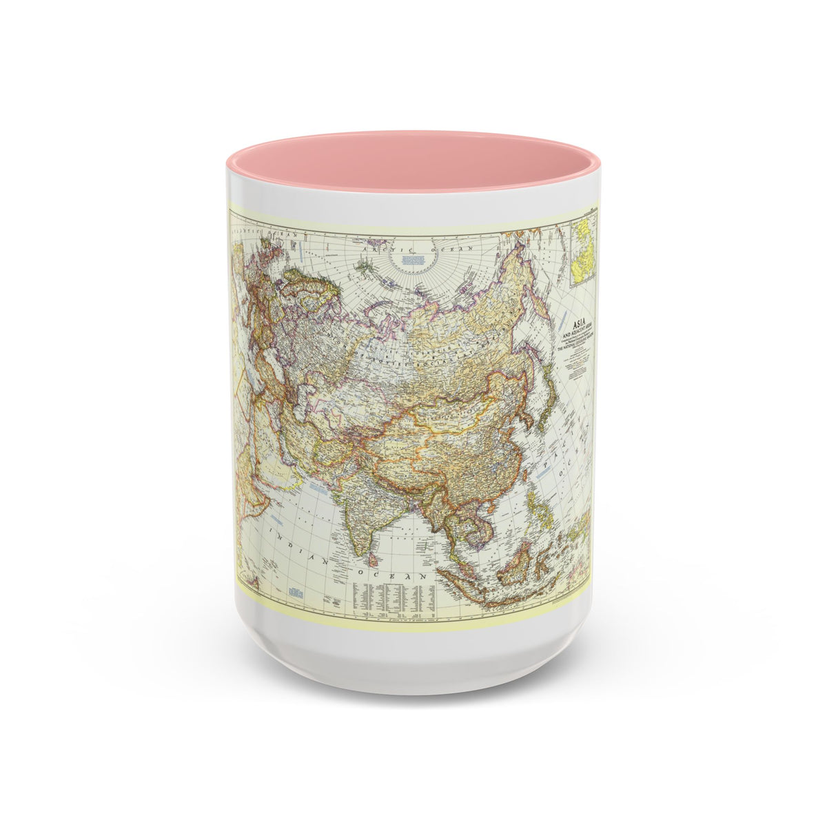 Asia and Adjacent Areas (1951) (Map) Accent Coffee Mug