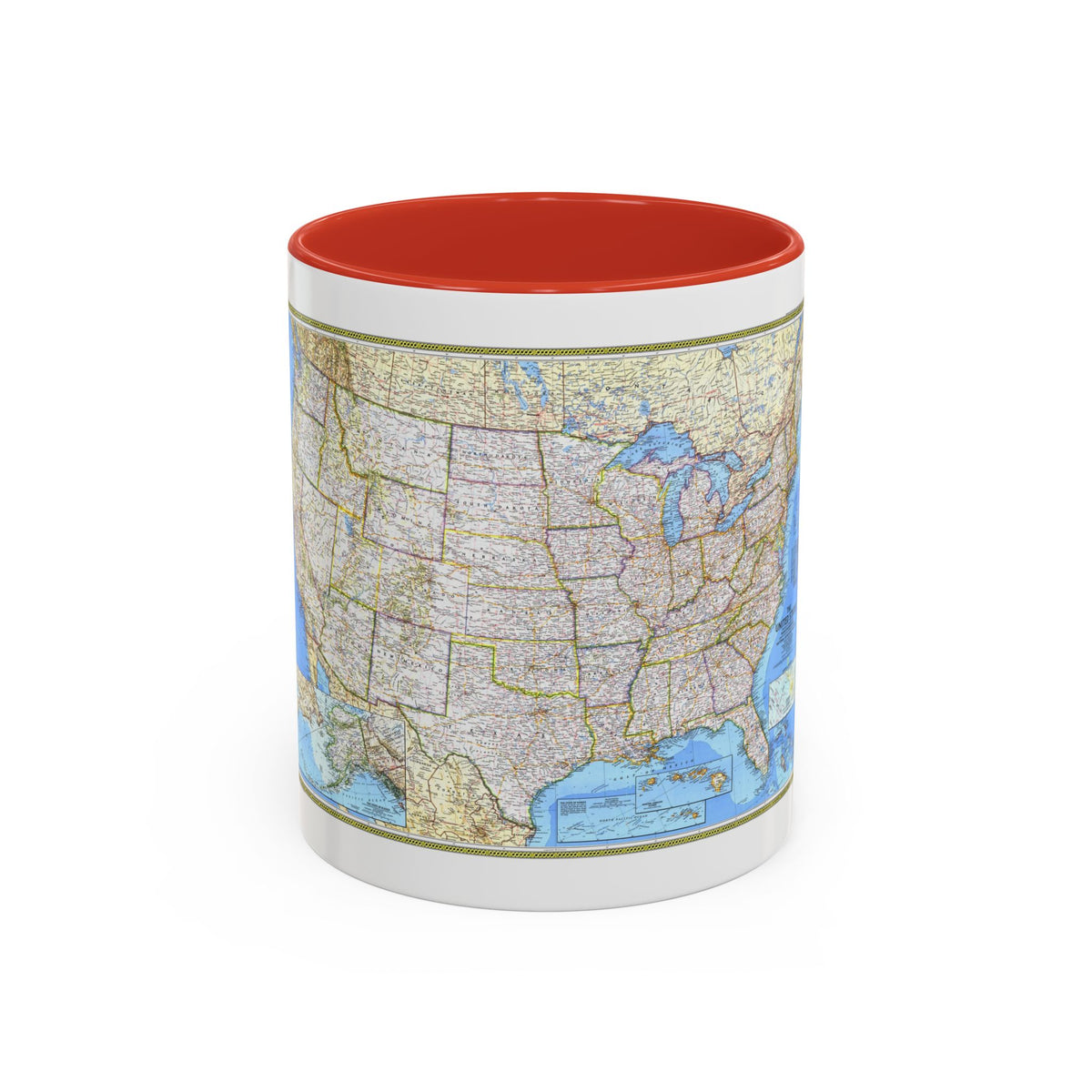 USA - The United States (1987) (Map) Accent Coffee Mug