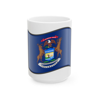 Nuvola Michigan flag (United States) White Coffee Mug