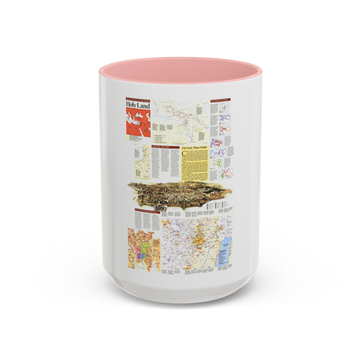Middle East - Holy Land 2 (1989) (Map) Accent Coffee Mug