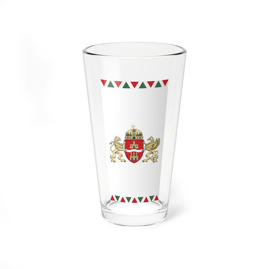 Flag of Budapest vertical (Hungary) Pint Glass 16oz