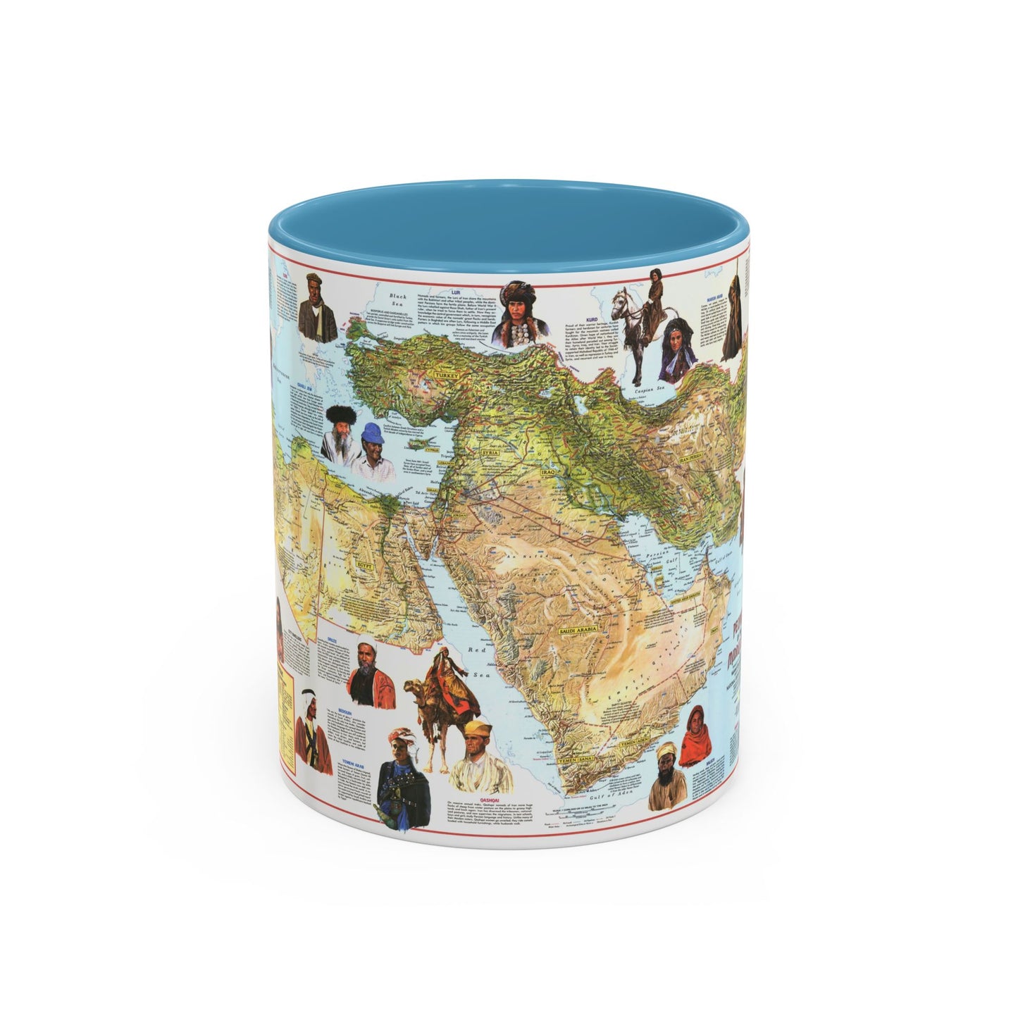 Middle East - The Peoples 1 (1972) (Map) Accent Coffee Mug