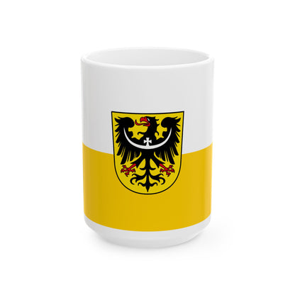 Flag of Silesia and Lower Silesia Germany - White Coffee Mug-15oz-Go Mug Yourself