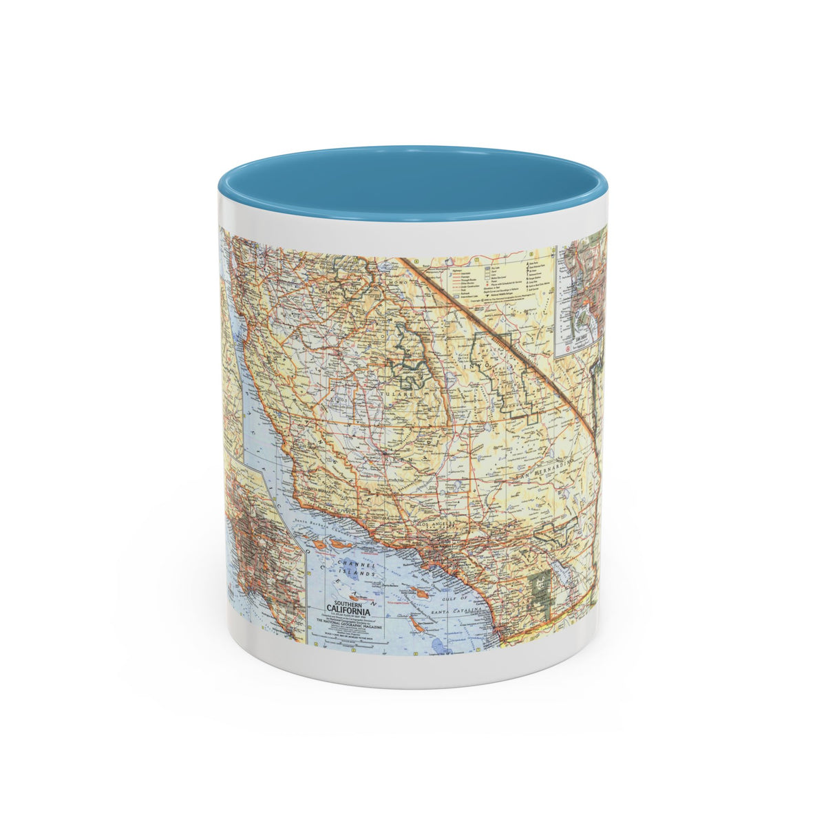 USA - California, Southern (1966) (Map) Accent Coffee Mug
