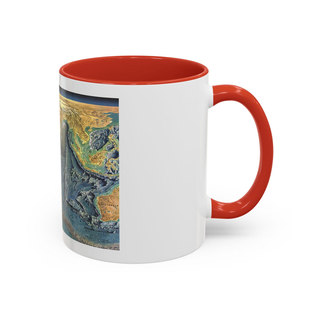 Indian Ocean Floor (1967) (Map) Accent Coffee Mug
