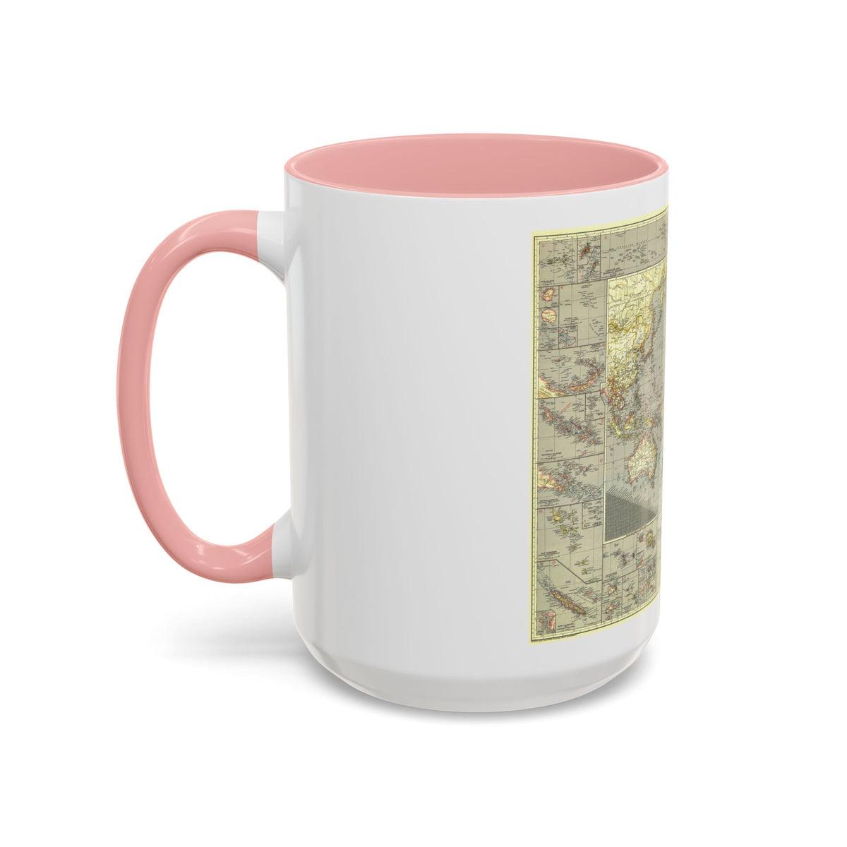 Pacific Ocean (1936) (Map) Accent Coffee Mug