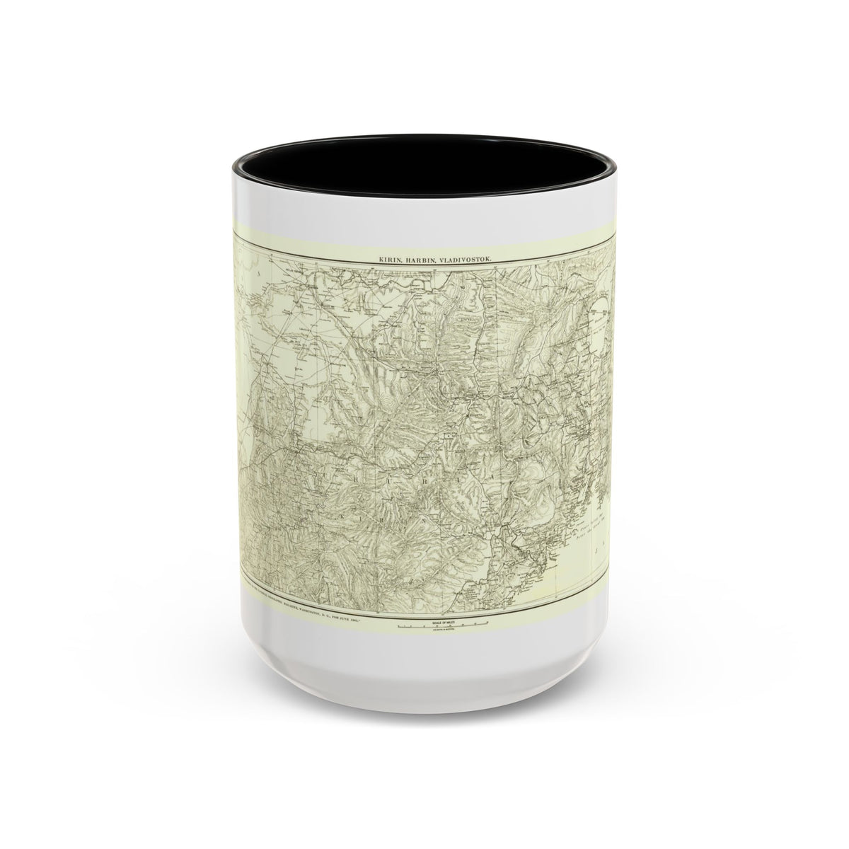 Asia - Kirin, Harbin, Vladivostok (1905) (Map) Accent Coffee Mug