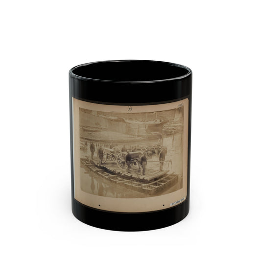 Raft Of Blanket Boats Ferrying Field Artillery And Soldiers Across The Potomac River (U.S. Civil War) Black Coffee Mug