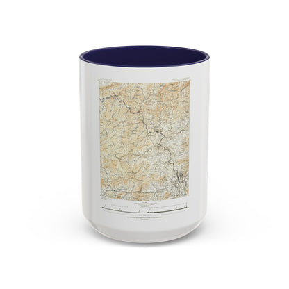 USA - North Carolina, Tennessee (1889) (Map) Accent Coffee Mug