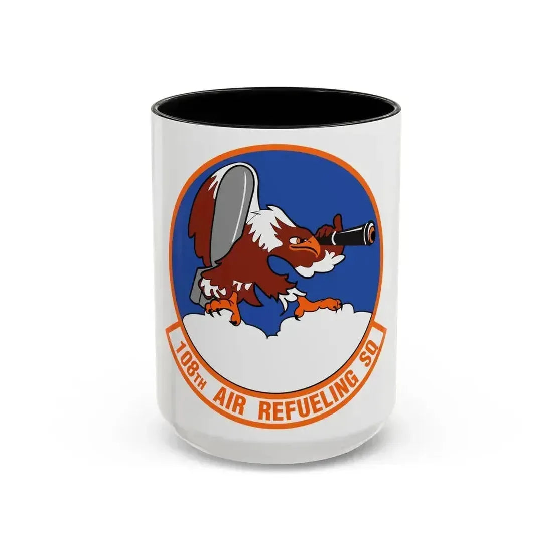 108th Air Refueling Squadron (U.S. Air Force) Accent Coffee Mug 15oz Black - Go Mug Yourself