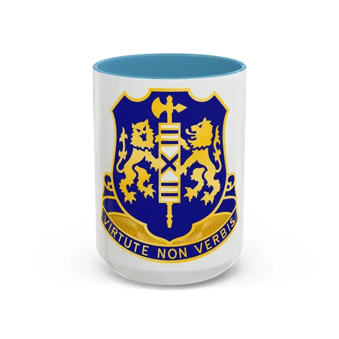 108th Infantry Regiment (U.S. Army) Accent Coffee Mug 15oz Light Blue - Go Mug Yourself