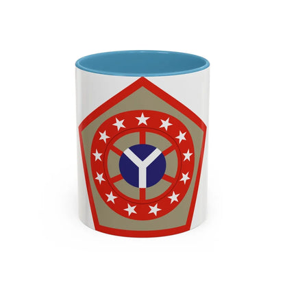 108th Sustainment Brigade (U.S. Army) Accent Coffee Mug-11oz-Light Blue-Go Mug Yourself