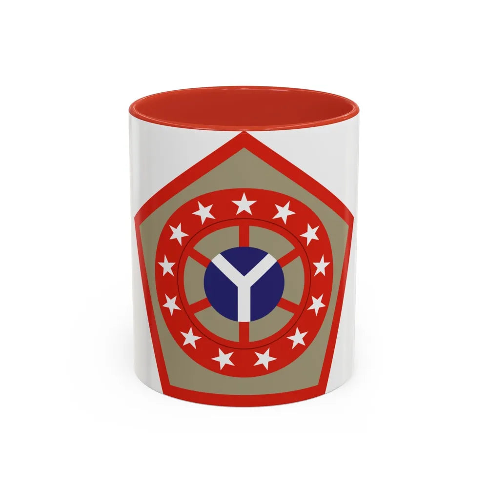 108th Sustainment Brigade (U.S. Army) Accent Coffee Mug-11oz-Red-Go Mug Yourself