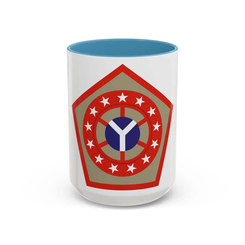 108th Sustainment Brigade (U.S. Army) Accent Coffee Mug-15oz-Light Blue-Go Mug Yourself