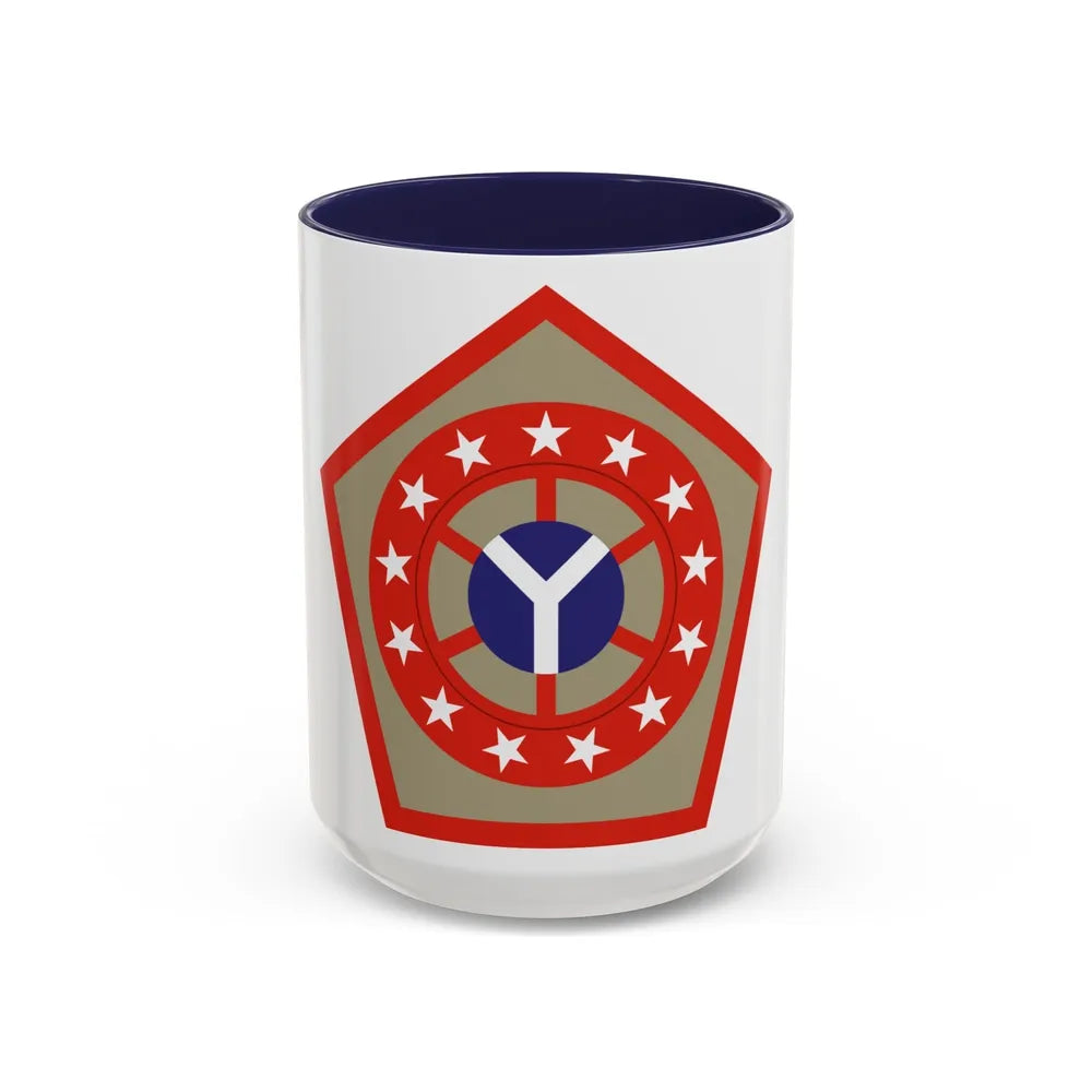 108th Sustainment Brigade (U.S. Army) Accent Coffee Mug-15oz-Navy-Go Mug Yourself