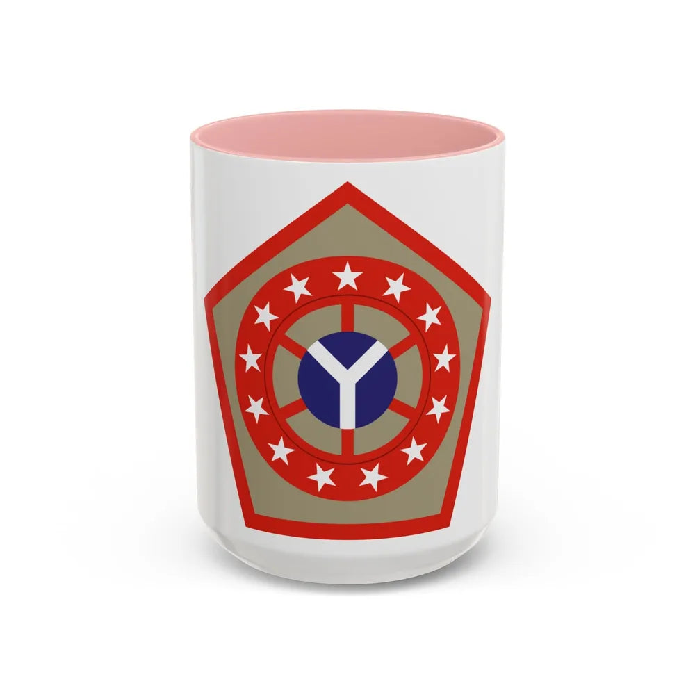 108th Sustainment Brigade (U.S. Army) Accent Coffee Mug-15oz-Pink-Go Mug Yourself