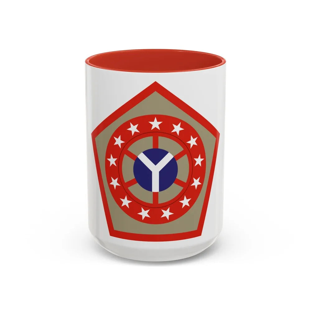 108th Sustainment Brigade (U.S. Army) Accent Coffee Mug-15oz-Red-Go Mug Yourself