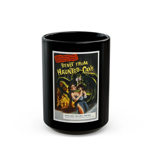 BEAST FROM HAUNTED CAVE 1959 Movie Poster - Black Coffee Mug-15oz-Go Mug Yourself