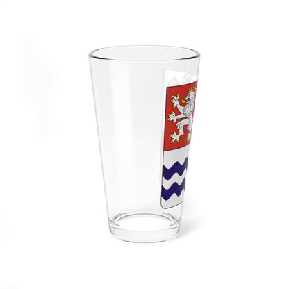 CZE Kraj Środkowoczeski COA (Czech Republic) (Coat of Arms) Pint Glass 16oz