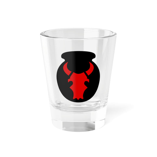 Verre à liqueur SSI (armée américaine) de la 34e division d'infanterie « Red Bull » 1,5 oz