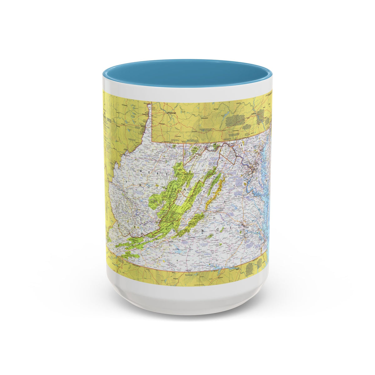 USA - Mid-Atlantic States 1 (1976) (Map) Accent Coffee Mug