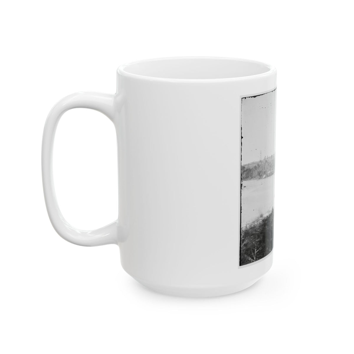 Point Of Rocks, Virginia (Vicinity). View Along River. Butler's Signal Tower In Distance (U.S. Civil War) White Coffee Mug