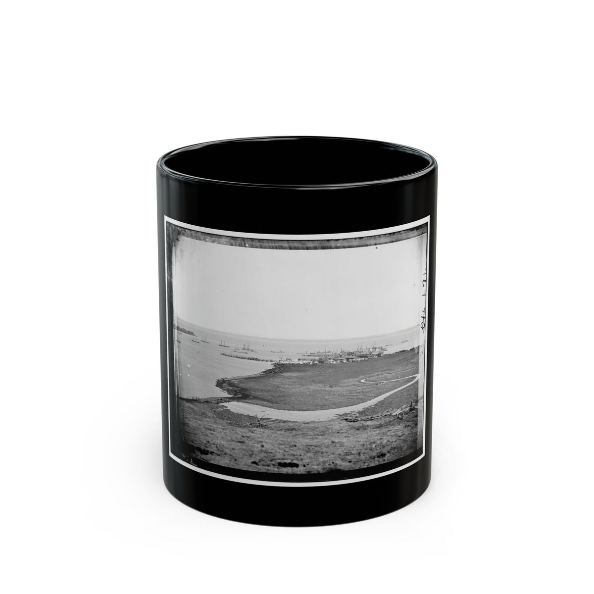 Aquia Creek Landing, Virginia. Distant View Of Federal Supply Depot (U.S. Civil War) Black Coffee Mug