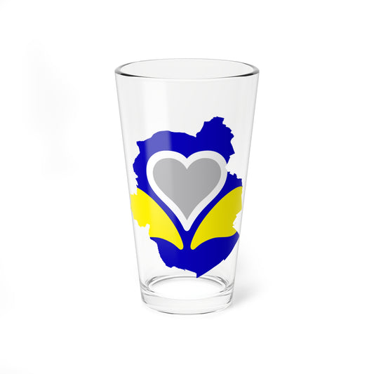 Flag map of Brussels 2 (Belgium) Pint Glass 16oz
